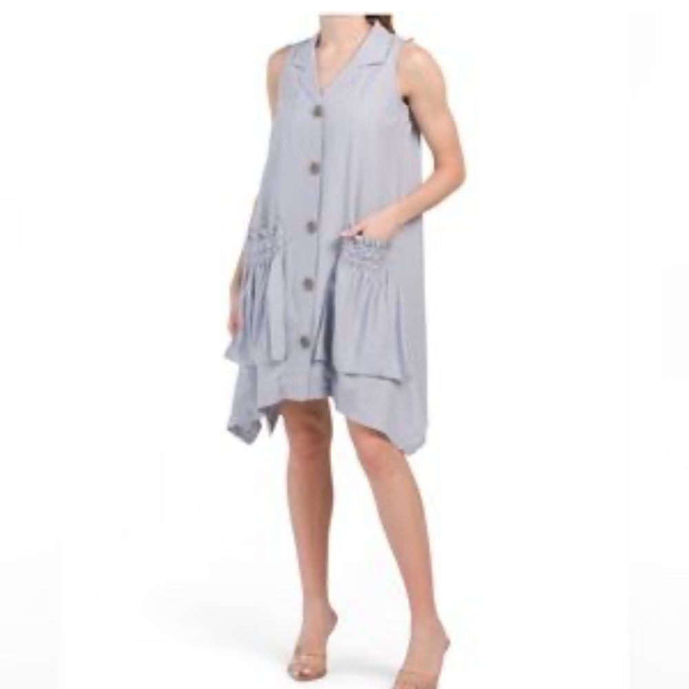 For Cynthia linen blend button down dress size XS